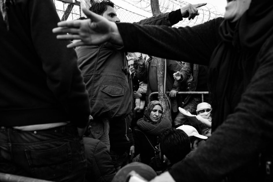 Fleeing Death. Refugees in the queue for the checkpoint at Idomeni, Greece. March 6, 2016. © Szymon Barylski. Photojournalism Single Image Winner, Magnum and LensCulture Photography Awards 2017
