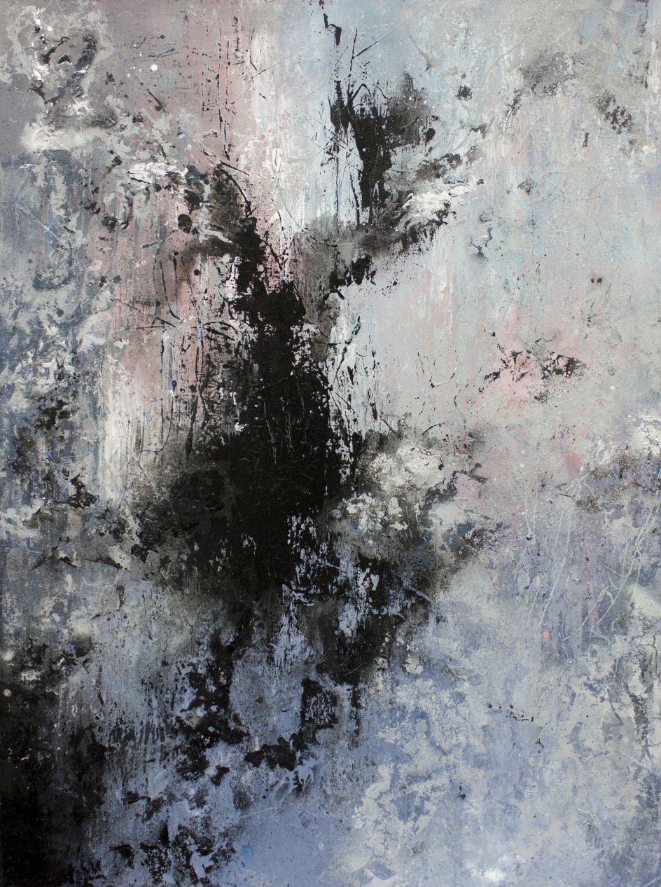 'Pink skies' 2017, 122cm x 92cm. Acrylic on canvas