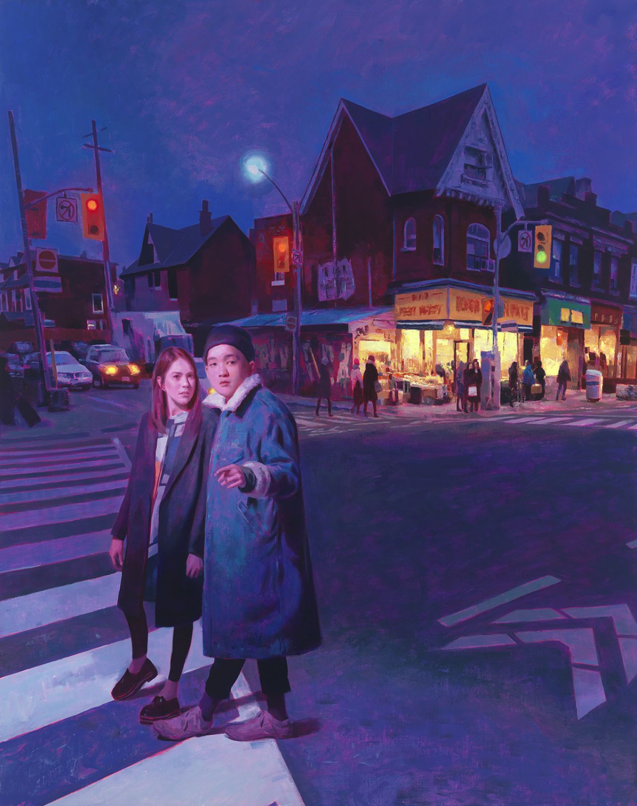 Fruit Market, 2017, oil on linen, 60 ¼ x 48 in. Courtesy of Nicholas Metivier Gallery.