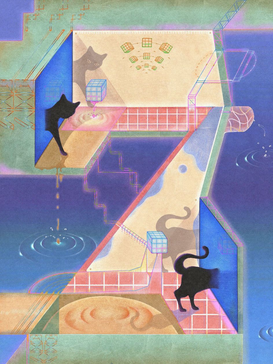 Schroedinger's Cat by Dexin Chen: Gold in Illustration 2022, Student