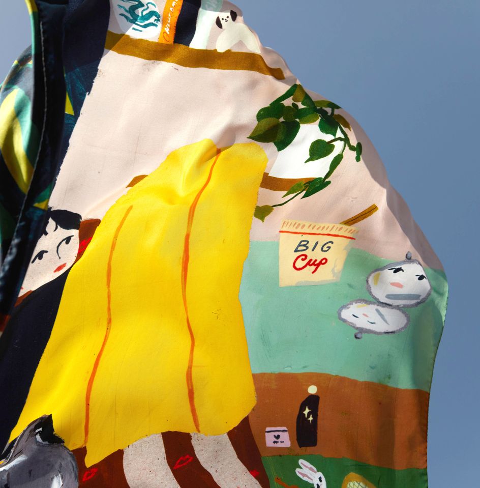 Silk scarf for Lulu Guiness London collection