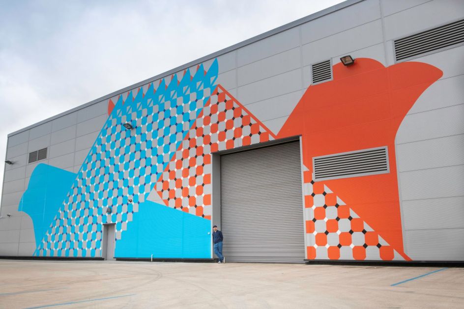 Haldane on the side of the TWI building in Middlesbrough. Image credit: Tracy Kidd