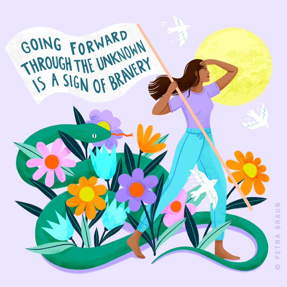 Petra uses painterly digital brushes because she does not want a flat aesthetic