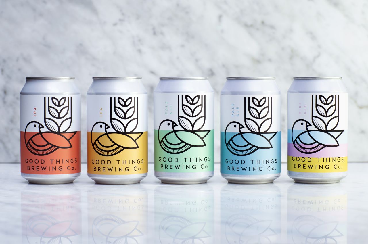 Design studio Horse's identity and packaging for Good Things Brewing