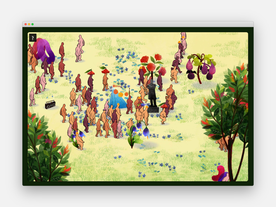 From the simulation, We Dwell in Possibility © Robert Yang and Eleanor Davis