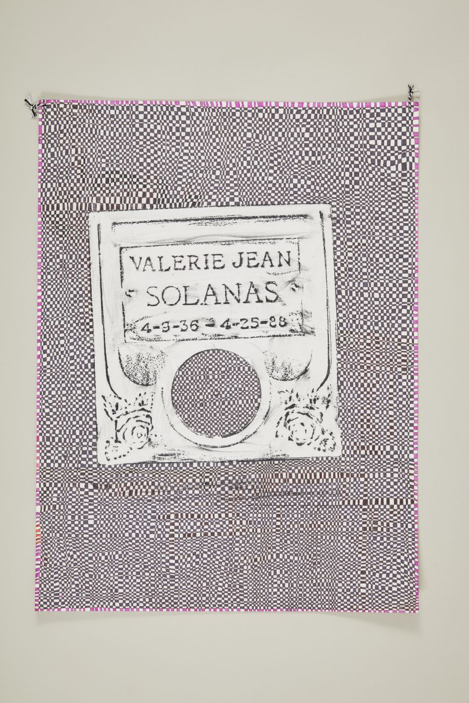 Scott Covert, Lifetime Drawing, Valerie Jean Solanas (who shot Andy Warhol), Pink, 2021 Courtesy of the artist