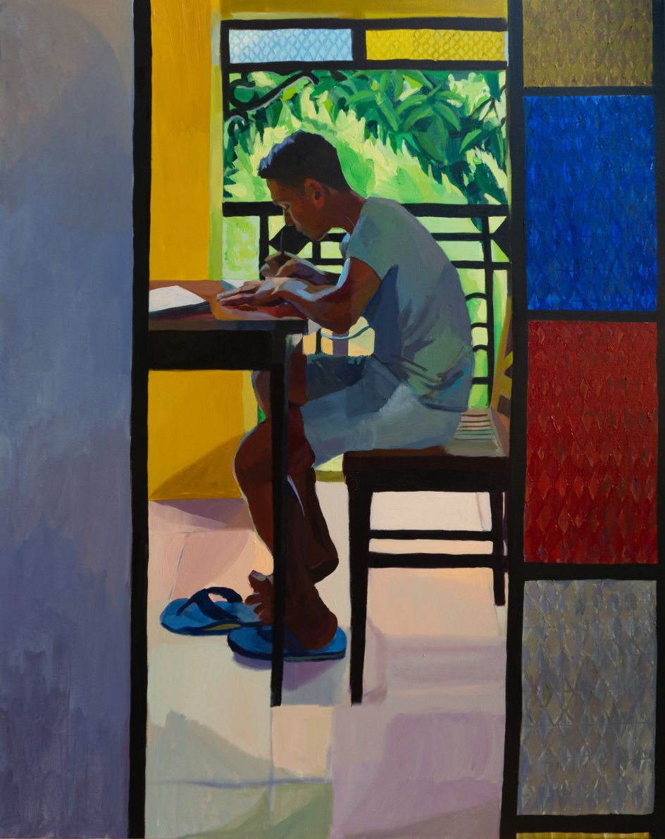 Mikey Yates, Billy Journaling in Batangas, 2021, courtesy of the artist and Taymour Grahne Projects