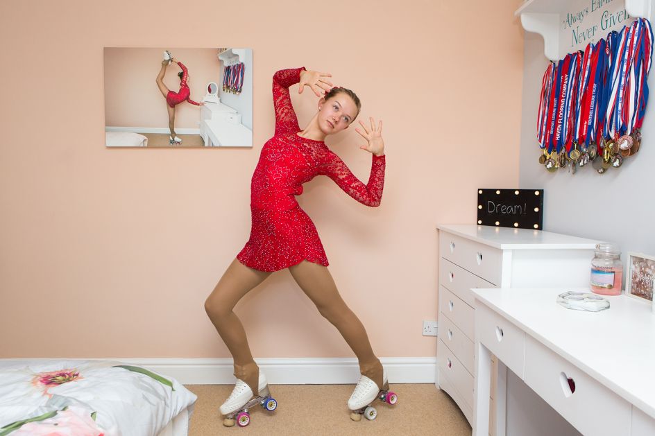 Ellen in the red dress, dreams of more medals.