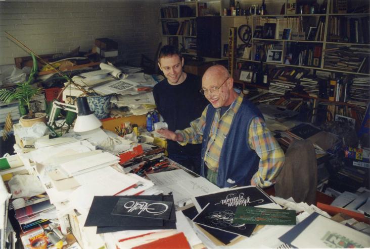 Tony and Dan Forster in Tony’s studio, 2003.