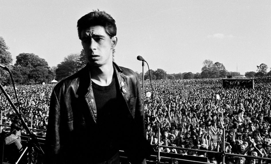 Jimmy Pursey, Sham 69, Carnival 2, Brockwell Park, Brixton, 24 September 1978. Sham 69 was billed to play but due to death threats in reaction to their anti-racist stance, pulled out. Jimmy Percy did appear and made a brave, passionate anti-racist speech to the Carnival crowd
