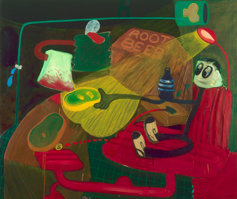 Peter Saul, Businessman n°6, 1963, collection MAC VAL - Musée d’art contemporain du Val-de- Marne, huile sur toile, 160 x 189 x 3 cm © Peter Saul; photo: © Jacques Faujour