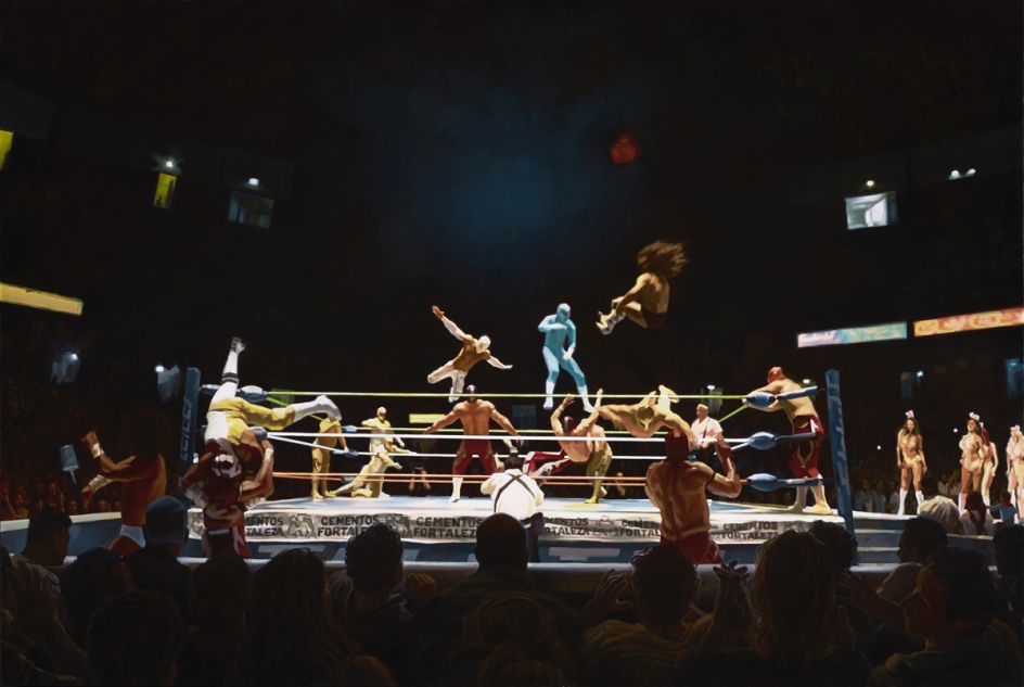 The Wrestlers - Oil on wood, 2015
