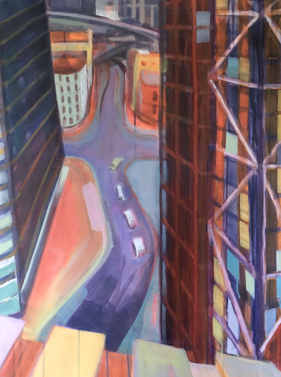 Wendy Brooke-Smith, Intersection, Southwark, 2017, acrylic on canvas, 102 x 76cm