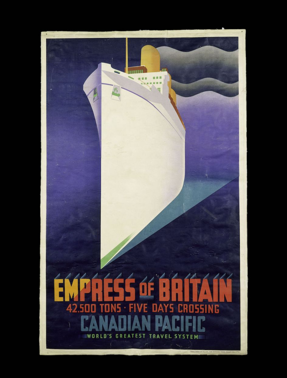 Empress of Britain colour lithograph poster for Canadian Pacific Railways, J.R. Tooby, London_,1920 _ 31 © Victoria and Albert Museum, London