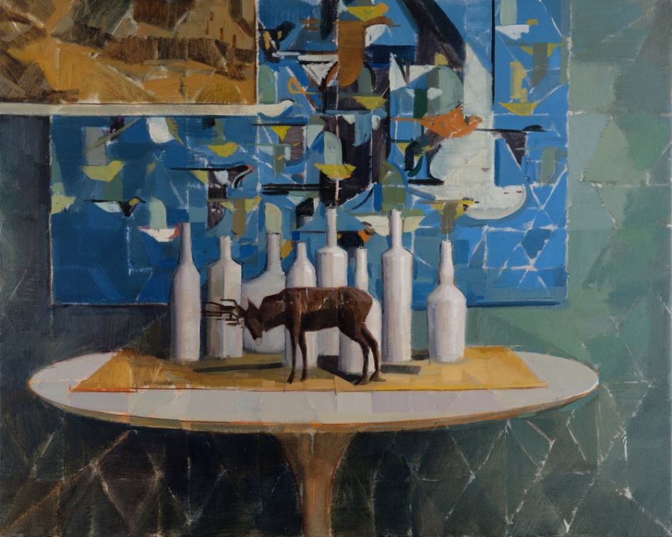 Blue Harper, Oil on Canvas, 24