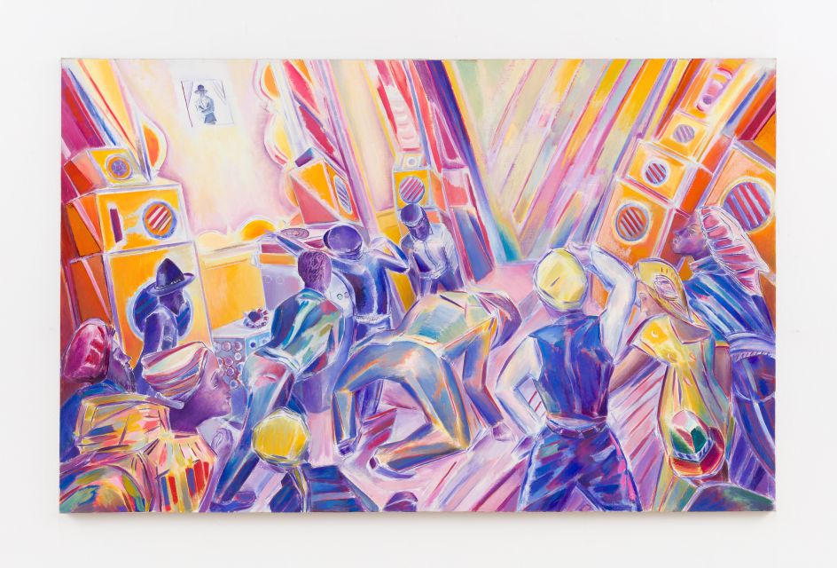 Denzil Forrester, ‘Night Flames’, 2012. Oil on canvas, 106.6 x 168cm (42 x 66 1/8in). Copyright Denzil Forrester. Courtesy the artist and Stephen Friedman Gallery, London
