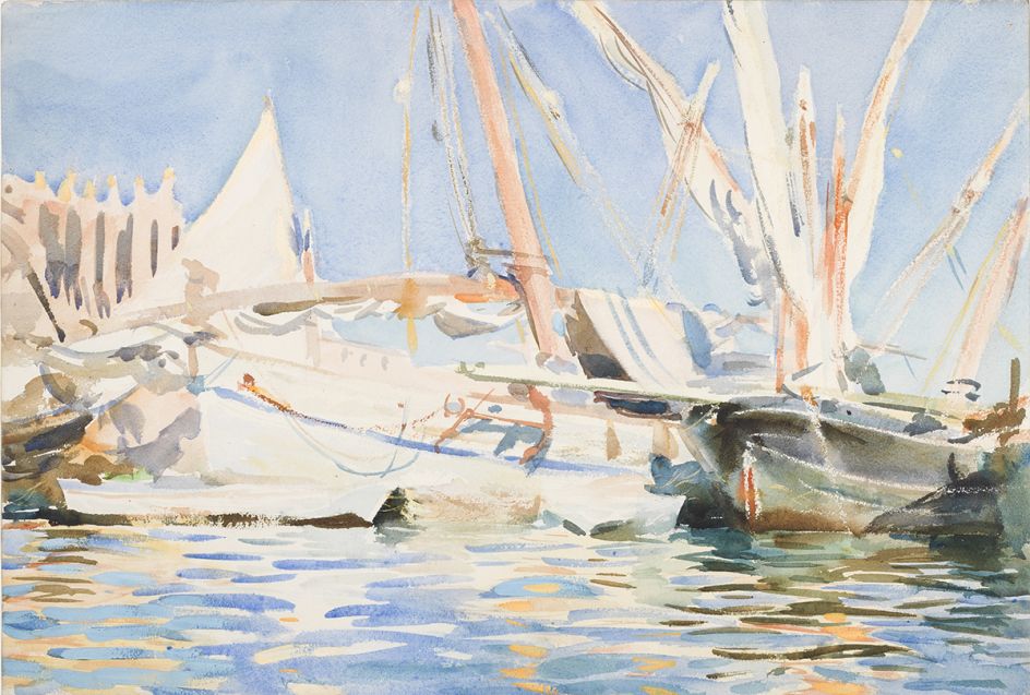 John Singer Sargent, Palma, Majorca, 1908, watercolour on paper, over preliminary pencil, with touches of body colour, 36.2 x 52.6 cm, © Fitzwilliam Museum, Cambridge