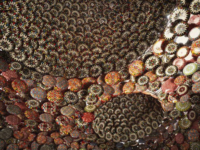 (interior domed ceiling) Subodh Gupta in collaboration with Baxtiyor Nazirov_ Salt Carried by the Wind, 2024–2025-min