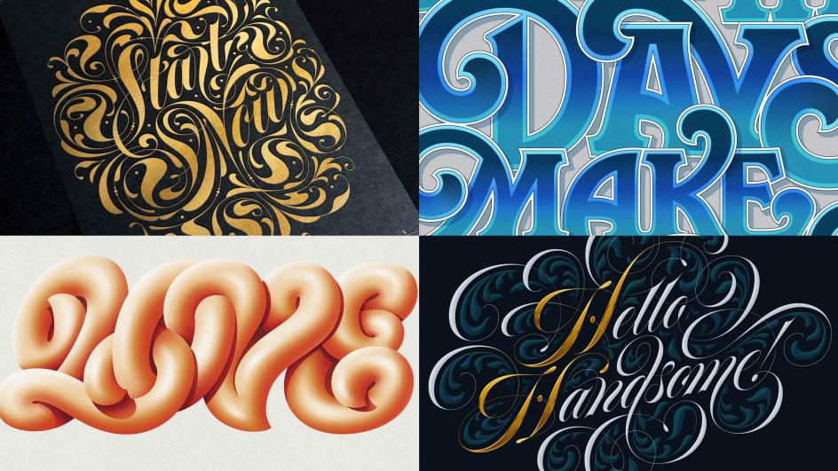 Various ‘illustrative’ lettering work by Dan.