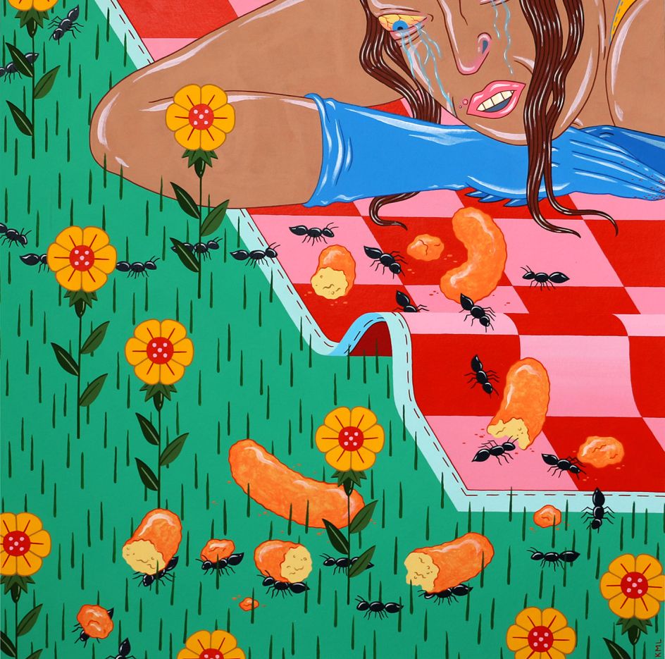 The pressure Kristen has felt in recent years has manifested itself in these paintings