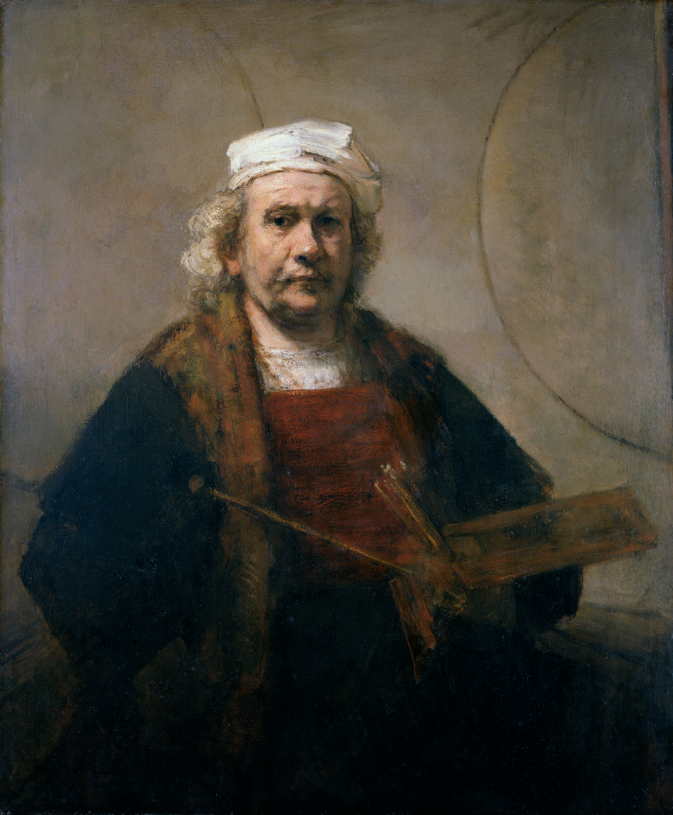 Rembrandt van Rijn Self-Portrait with Two Circles c. 1665. Courtesy Kenwood House, Iveagh Bequest/English Heritage