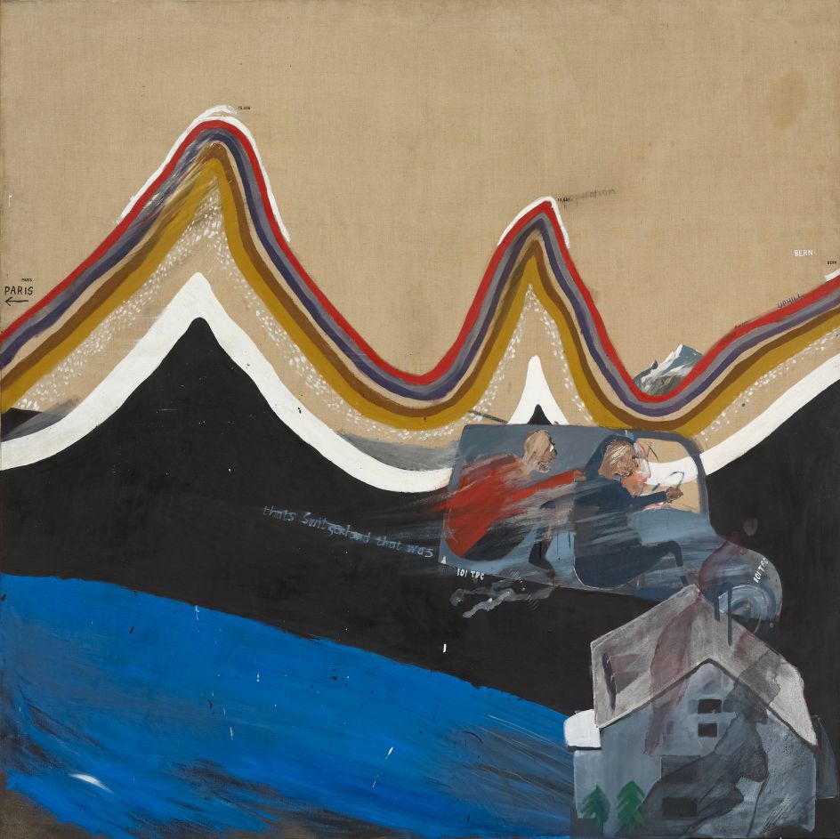 David Hockney Flight Into Italy - Swiss Landscape 1962 Oil on canvas 72 x 72