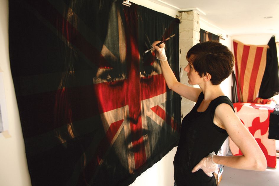 Pam Glew painting heritage Union Jack