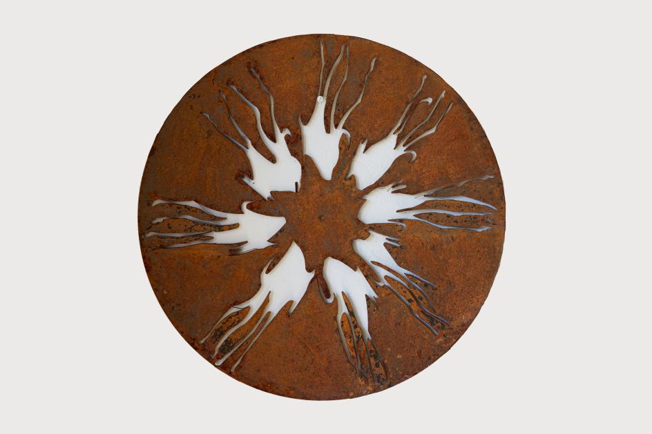 Shadow Dogs Circle, 3 ft across, photo by Tania Dolvers, courtesy of Hignell Gallery