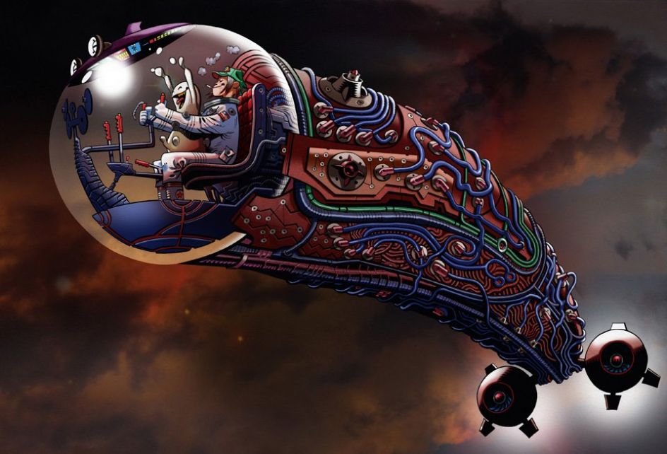 The Cock Rocket, 2015. Cover artwork for 21st Century Tank Girl | © Jamie Hewlett