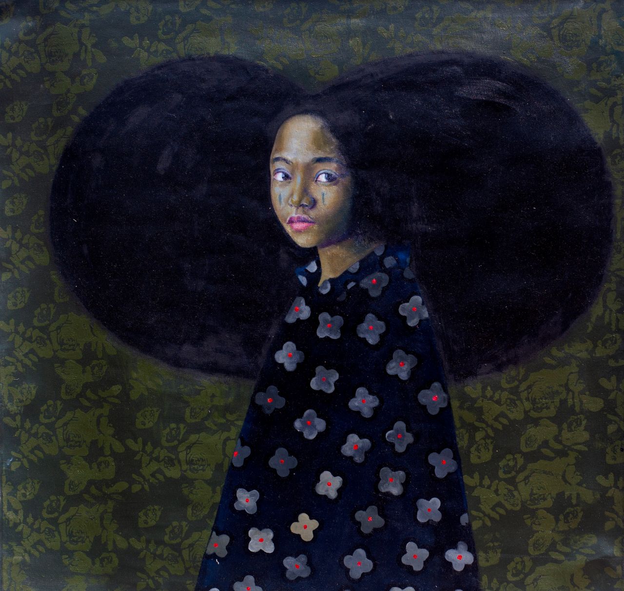 Oluwole Omofemi, ‘Omonalisa II’, Oil and acrylic on canvas, 121 x 121 cm, 2019. Courtesy Signature African Art