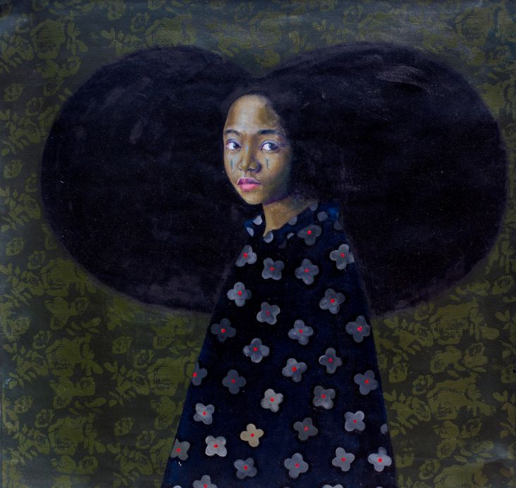 Oluwole Omofemi, ‘Omonalisa II’, Oil and acrylic on canvas, 121 x 121 cm, 2019. Courtesy Signature African Art
