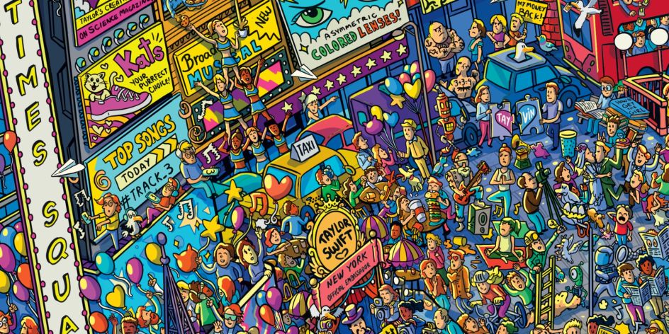 Detail from Lover Era illustration, set in Nashville.