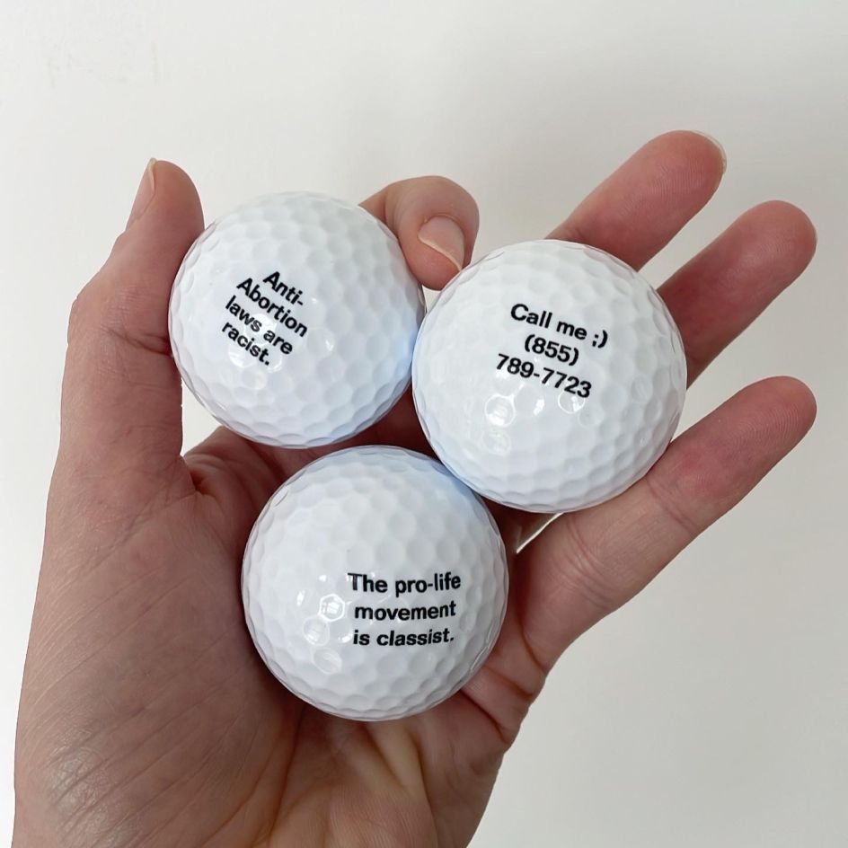 'Liberal Golfballs' by Abby Richards, courtesy of Hysterical