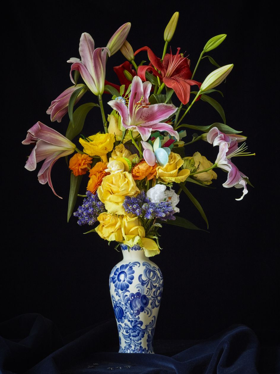 Josef Fischnaller, Lillies & Roses, 2019, C-Print, aluminium dibond and acrylic, 120x90cm © the artist, courtesy of Cadogan Contemporary