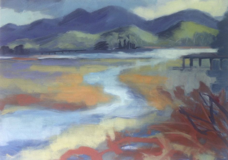 Wendy Brooke-Smith, Towards Motueka, 2016, oil on canvas, 50 x 70cm