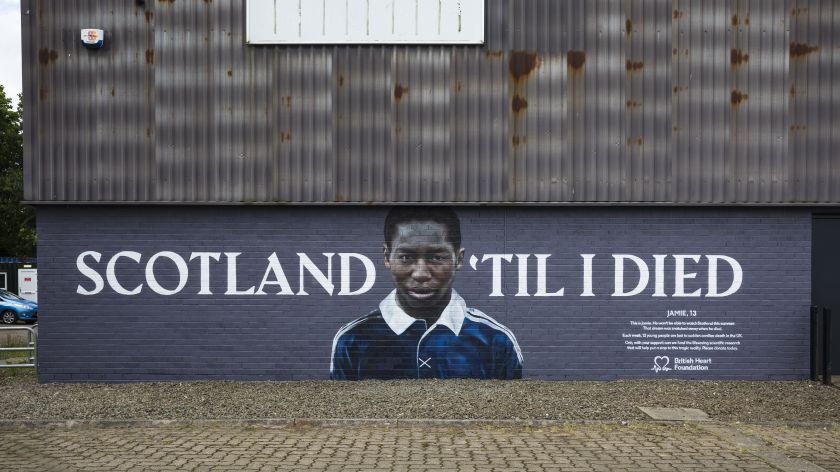 Larger-than-life murals honour young football fans lost to heart disease