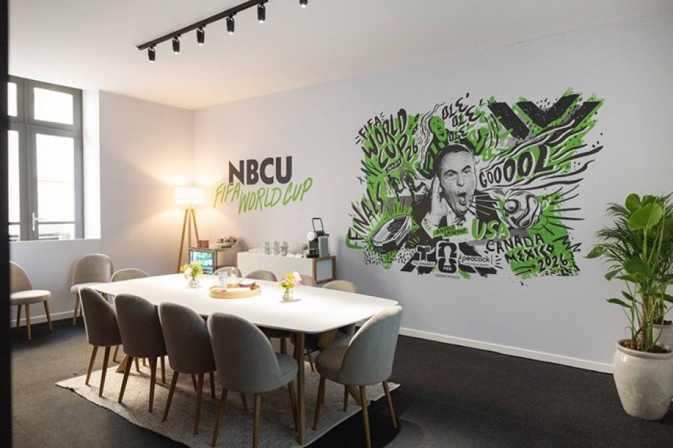 Andy Gellenberg's dynamic series of mural series unites sport, news and entertainment for NBCUniversal’s ‘Vive Le Live’ activation in France.
