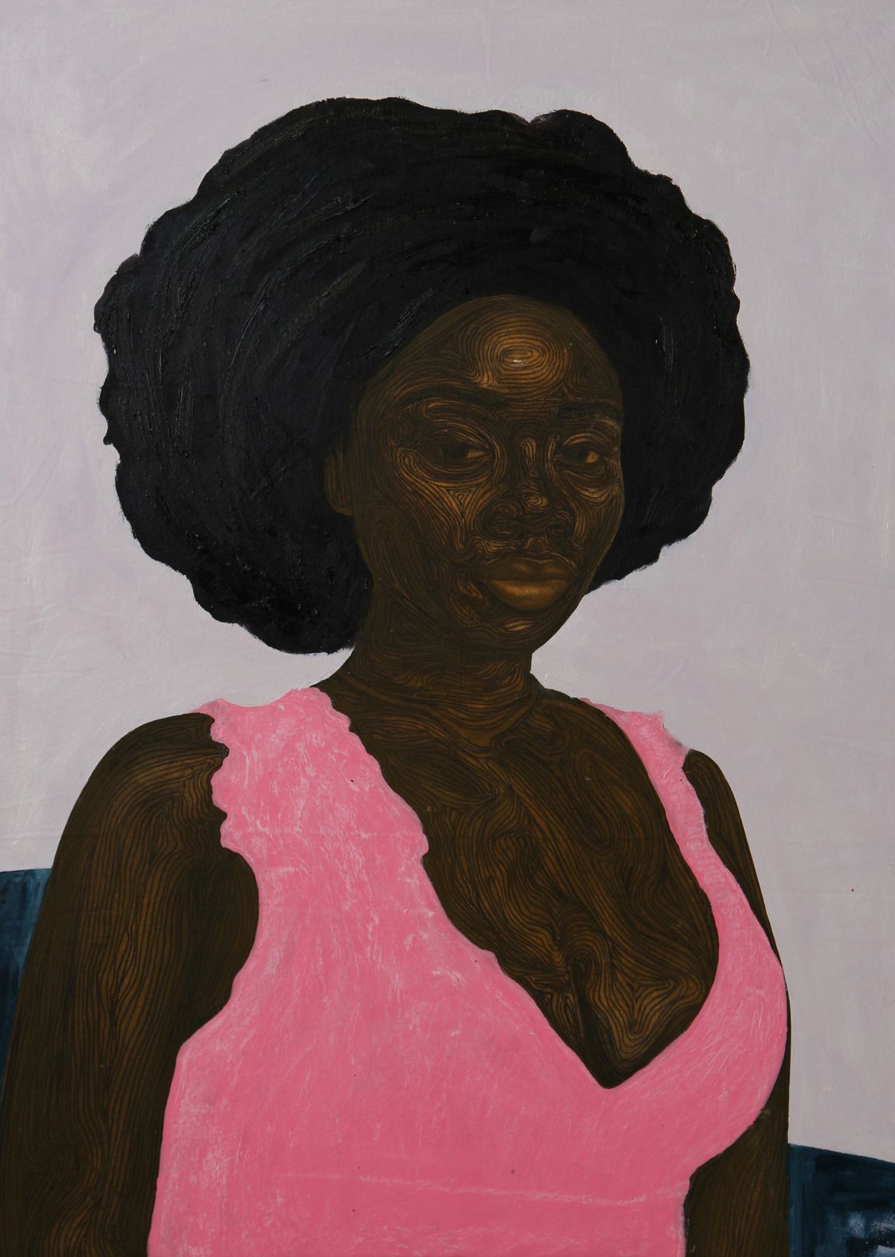 Molaya (2020), acrylic, oil and charcoal on paper, 100cm x 70cm. Courtesy of the artist Collins Obijiaku and ADA \ contemporary art gallery