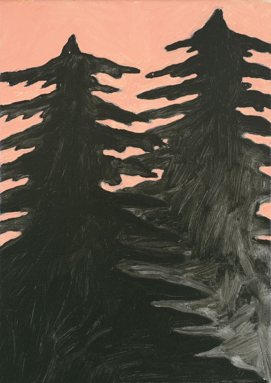 Pine Trees, 2018, oil on canvas, 35 x 25 cm