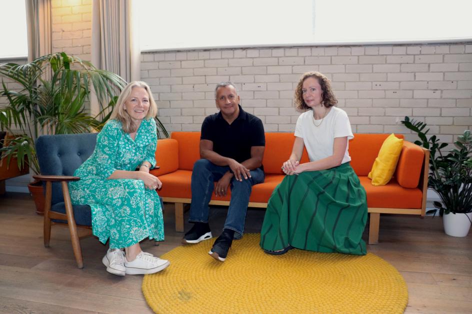 Simon Bouton with ustwo's Sue Siddall and Nicki Sprinz