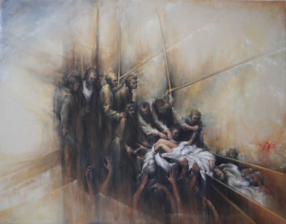 In the wake. Oil on canvas. 60 x 48 inches. 2010