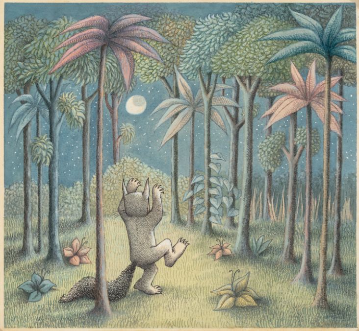 Maurice Sendak, Where the Wild Things Are, 1963, tempera on paper, 9 ¾ x 11” ©The Maurice Sendak Foundation