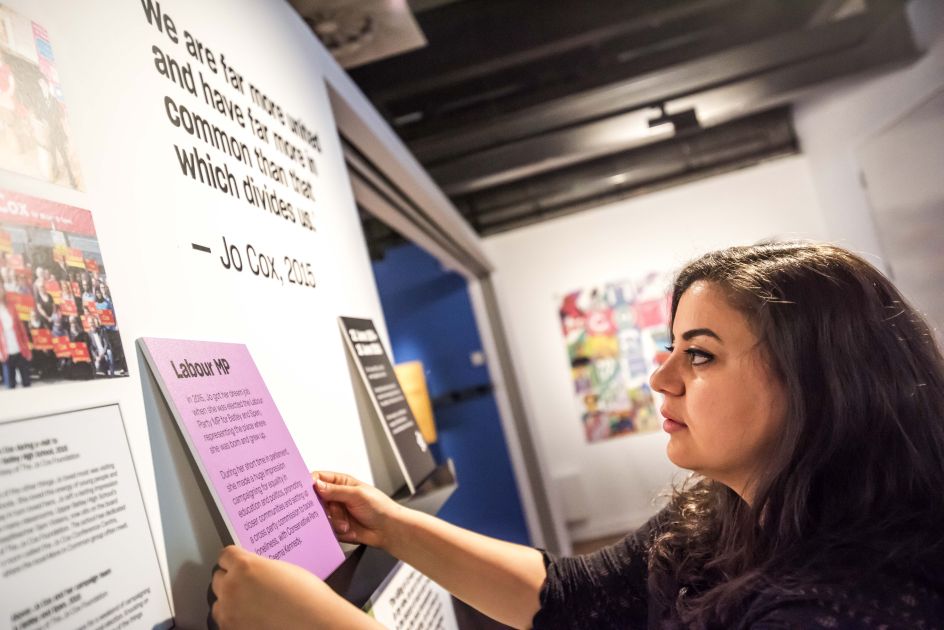 PHM CultureLabs Project Manager Abir Tobji, More in Common - in memory of Jo Cox exhibition at People's History Museum