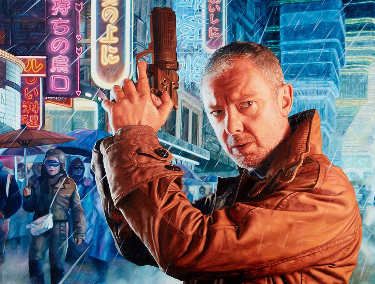 John Simm as Rick Deckard from Blade Runner Oil on Canvas 135 x 60cm