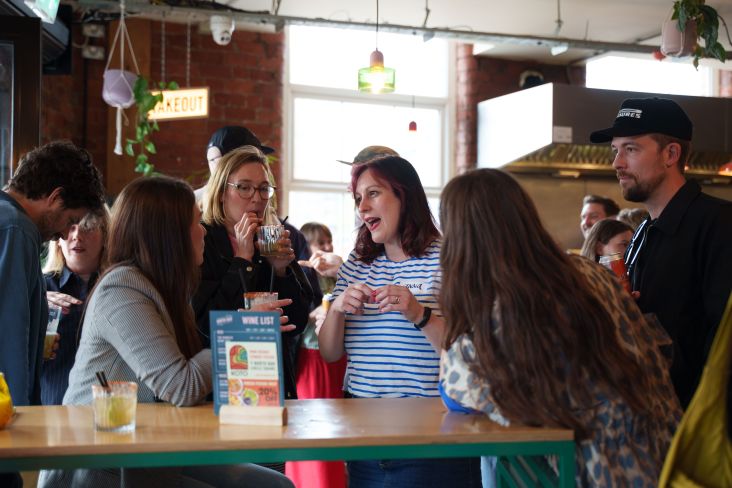 Anna Wanczyk, second from left, at Creative Boom IRL Leeds (Photography by Michael Godsall