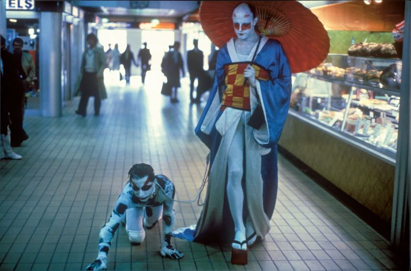 Luciano Castelli & Salomé, The Bitch and her Dog, Performance in Lyon, 1981. Photo: Helmut Metzler