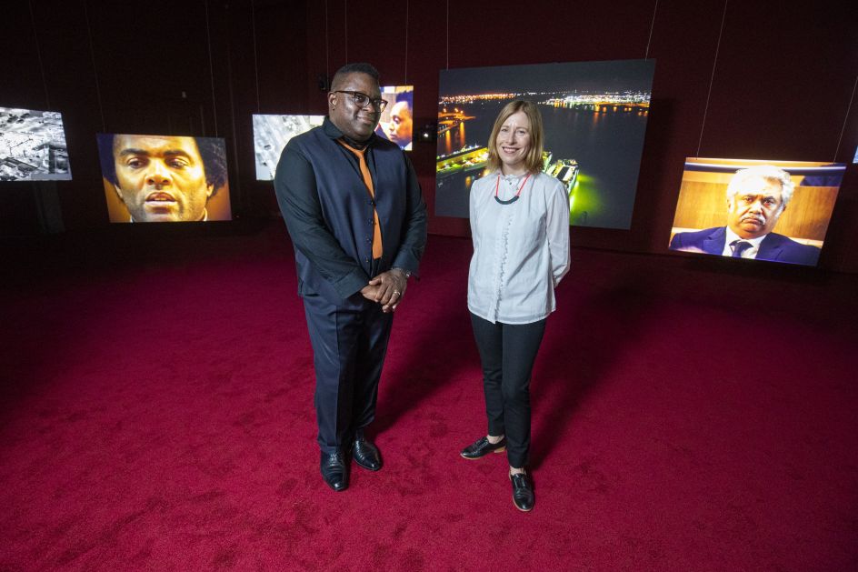 Artist Isaac Julien, CBE, RA unveils the UK Premiere of his work Lessons of Hour at the Scottish Gallery of Modern Art as part of Edinburgh Art Festival 2021. Credit Duncan McGlynn