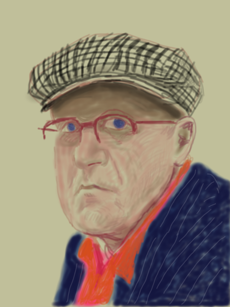 David Hockney Self Portrait, March 14 2012, iPad drawing printed on paper Exhibition Proof 37 x 28" © David Hockney