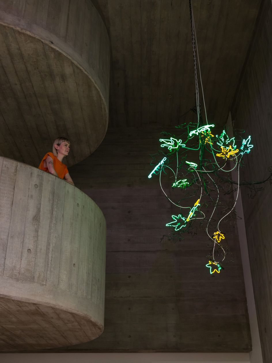 Installation view of Andrea Bowers, Dear Earth – Art and Hope in a Time of Crisis. Photo: Mark Blower. Courtesy the Hayward Gallery