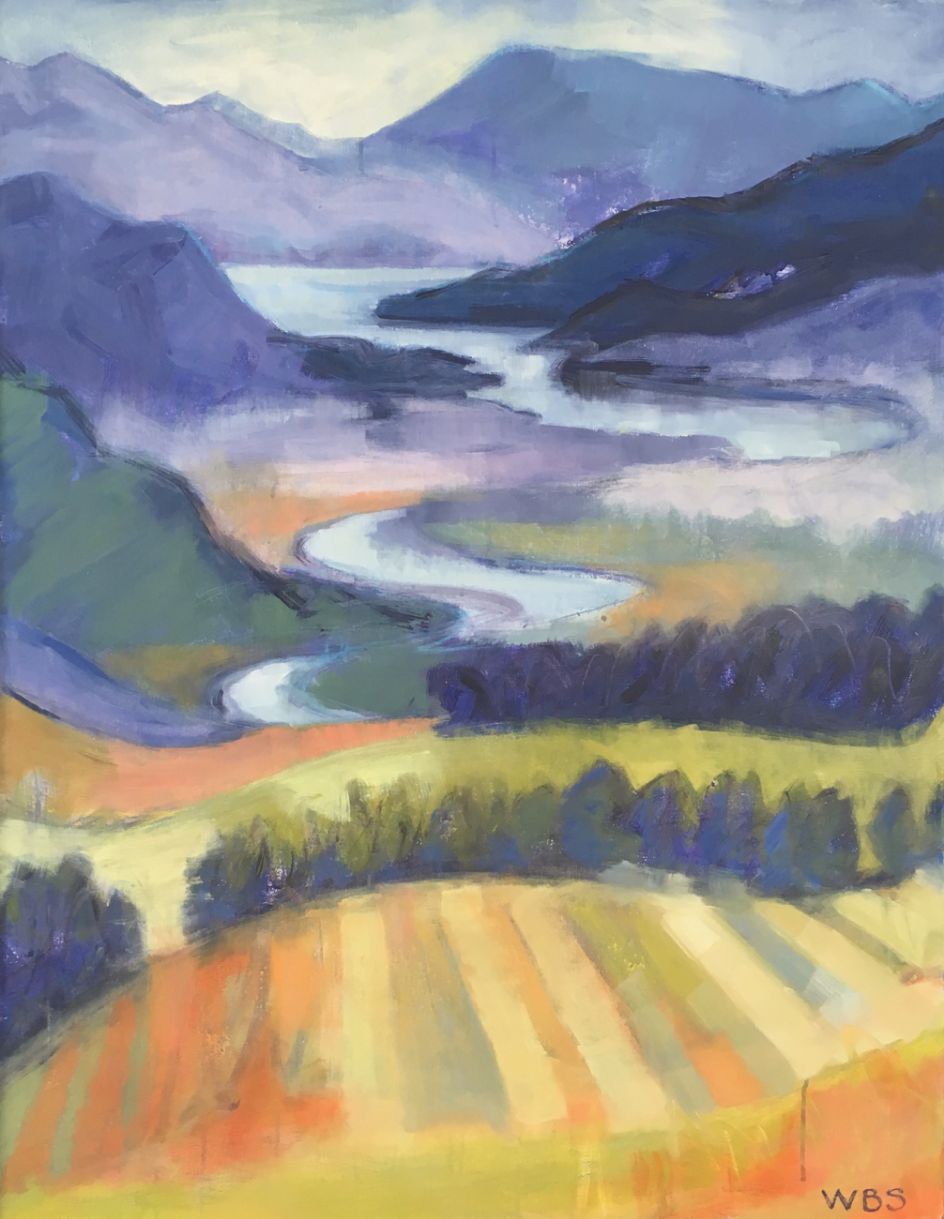 Wendy Brooke-Smith, Looking Back to Queenstown, 2016, oil on canvas, 91 x 71cm